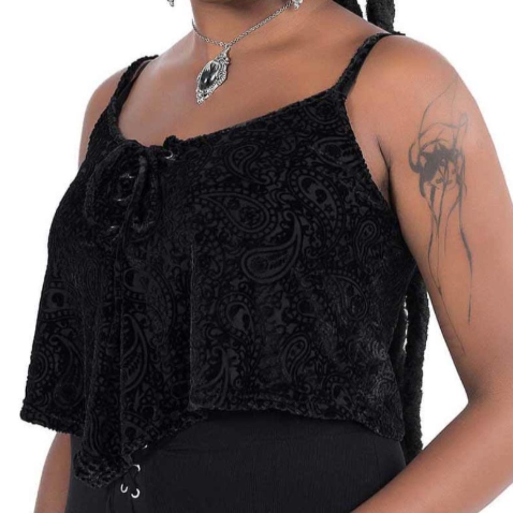 Killstar Cosmic Certainty Black Velvet Gothic Tank Top XXL NWT